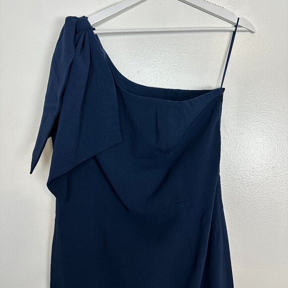 DRESS THE POPULATION Tiffany One-Shoulder Midi Dress in Midnight Size X-Large - Picture 6 of 12